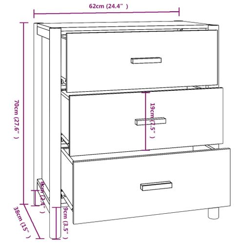 Buffet Blanc 62x38x70 Cm Bois Contreplaqué