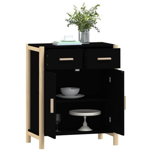 Buffet Noir 62x38x75 Cm Bois Contreplaqué