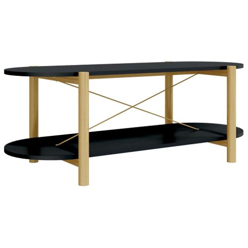 Table Basse Noir 110x48x40 Cm Bois Contreplaqué