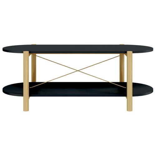 Table Basse Noir 110x48x40 Cm Bois Contreplaqué