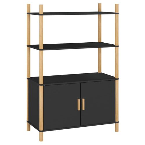 Buffet Haut Noir 80x40x121 Cm Bois Contreplaqué