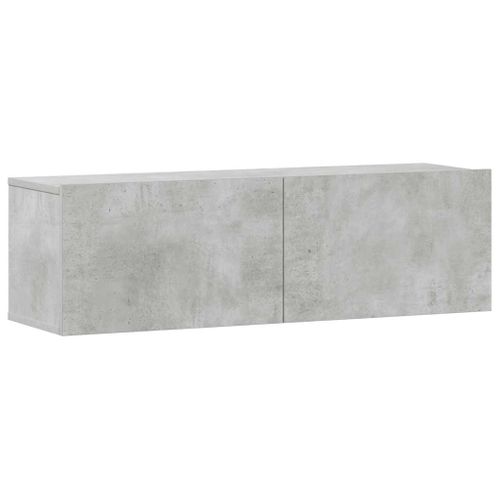 Ensemble De Meubles TV 3 Pièces Gris Béton Bois Contreplaqué