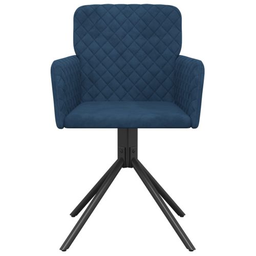 Chaises Pivotantes à Manger Lot De 2 Bleu Velours