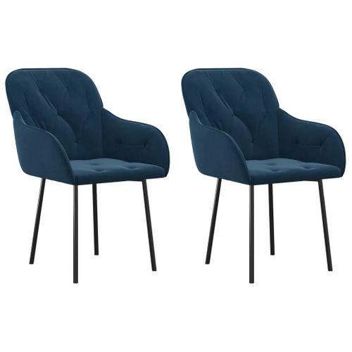 Chaises à Manger Lot De 2 Bleu Velours