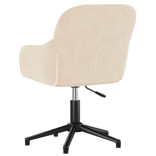 Chaise Pivotante De Bureau Crème Velours