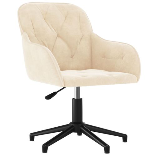 Chaise Pivotante De Bureau Crème Velours