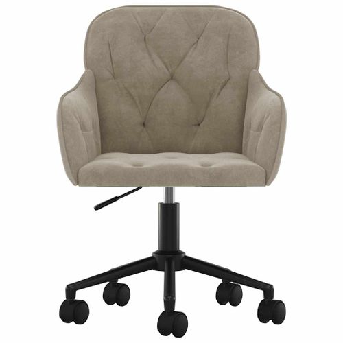 Chaise Pivotante De Bureau Gris Clair Velours