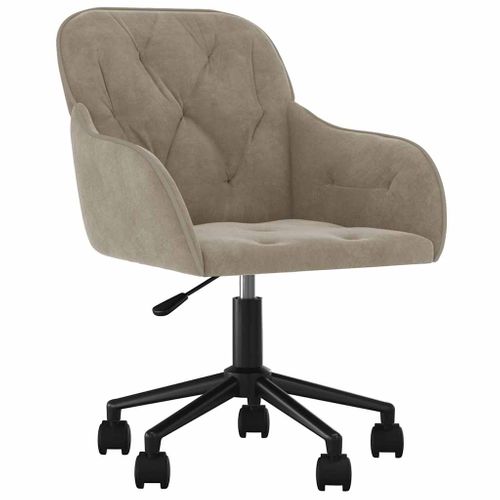 Chaise Pivotante De Bureau Gris Clair Velours