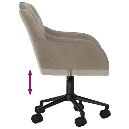 Chaise Pivotante De Bureau Gris Clair Velours