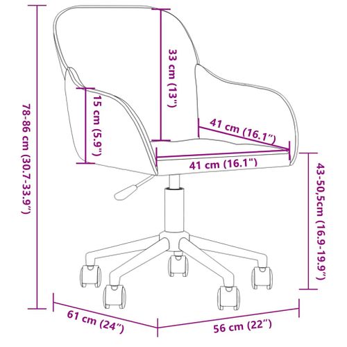 Chaise Pivotante De Bureau Gris Clair Velours