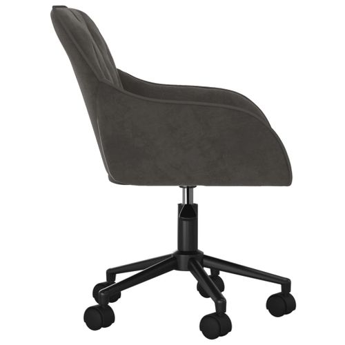 Chaise De Bureau Pivotante En Velours Gris Foncé, Cadre En Métal, Ergonomique
