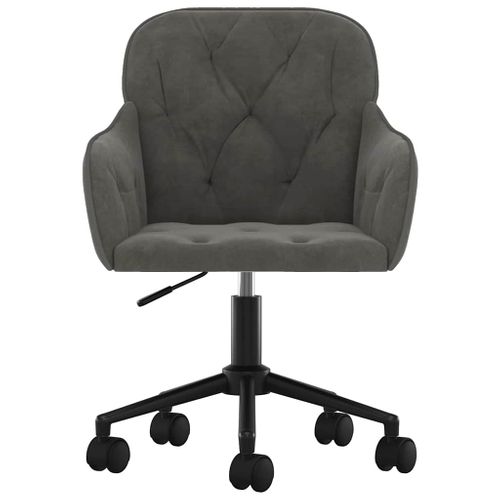 Chaise De Bureau Pivotante En Velours Gris Foncé, Cadre En Métal, Ergonomique