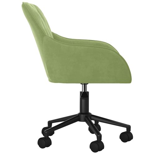 Chaise Pivotante De Bureau Vert Clair Velours