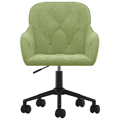 Chaise Pivotante De Bureau Vert Clair Velours