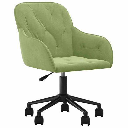 Chaise Pivotante De Bureau Vert Clair Velours