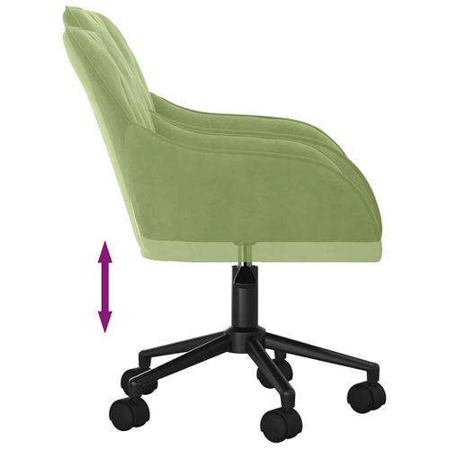 Chaise Pivotante De Bureau Vert Clair Velours