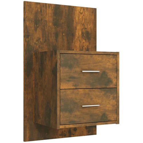 Tête De Lit Avec Armoires Chêne Fumé Bois Contreplaqué