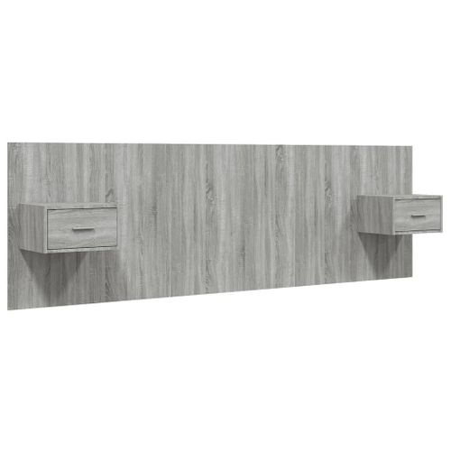 Tête De Lit Avec Armoires Sonoma Gris Bois Contreplaqué