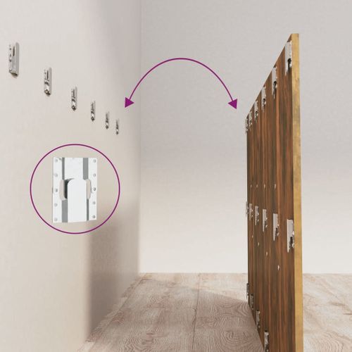 Tête De Lit Avec Armoires Chêne Fumé Bois Contreplaqué