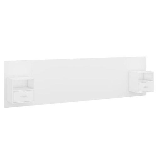 Tête De Lit Avec Armoires Blanc Bois D'ingénierie