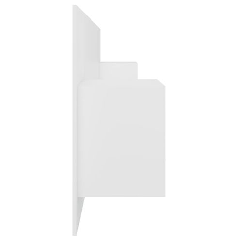 Tête De Lit Avec Armoires Blanc Bois D'ingénierie