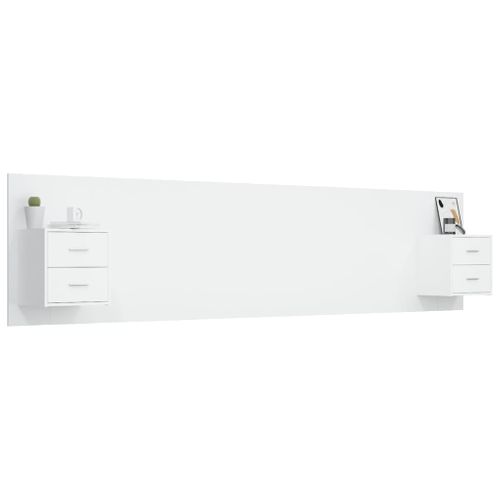 Tête De Lit Avec Armoires Blanc Bois D'ingénierie