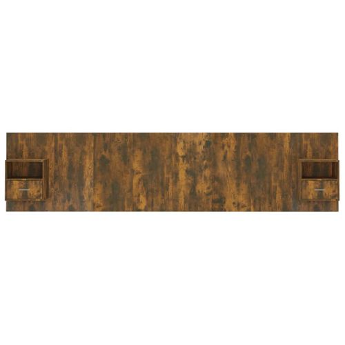 Tête De Lit Avec Armoires Chêne Fumé Bois D'ingénierie