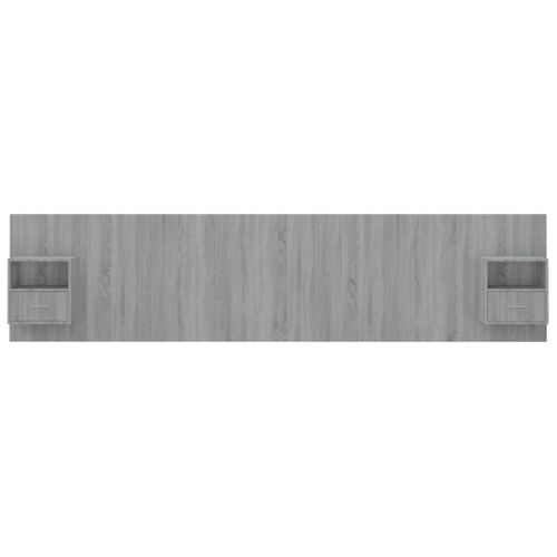 Tête De Lit Avec Armoires Sonoma Gris Bois Contreplaqué