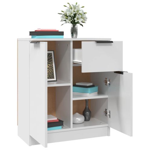 Buffets 2 Pièces Blanc 60x30x70 Cm Bois Contreplaqué