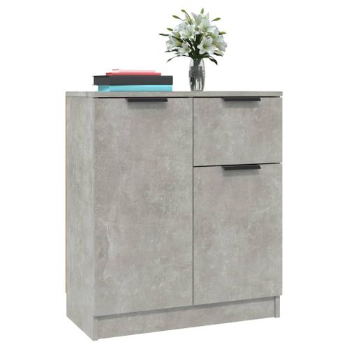 Buffets 2 Pièces Gris Béton 60x30x70 Cm Bois Contreplaqué