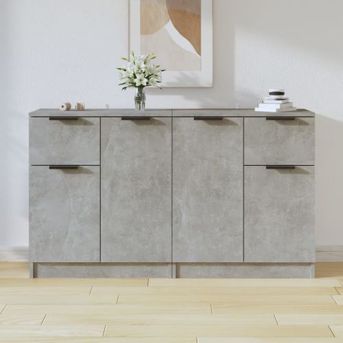 Buffets 2 Pièces Gris Béton 60x30x70 Cm Bois Contreplaqué