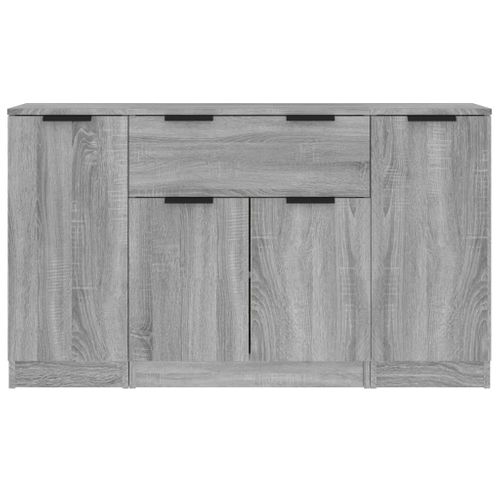 Buffets 3 Pièces Sonoma Gris Bois Contreplaqué