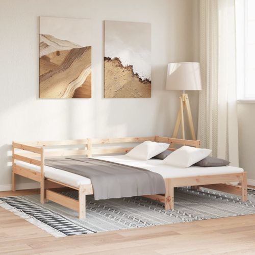 Lit Coulissant 2x90x190 Cm En Pin Massif Non Traité