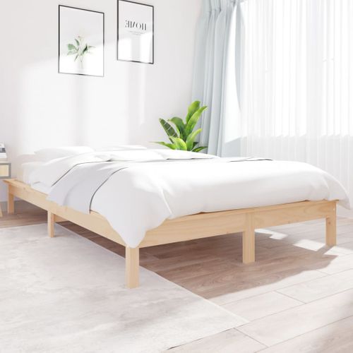 Cadre De Lit Sans Matelas 120x200 Cm Bois Massif