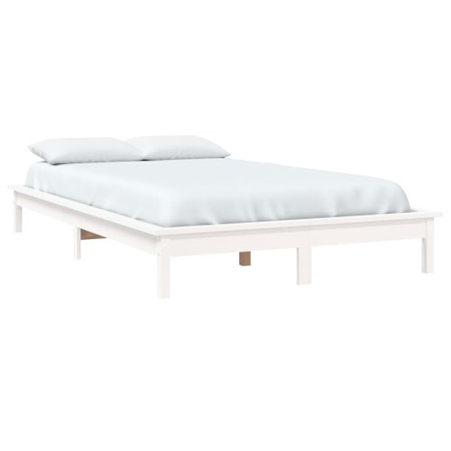 Cadre De Lit Sans Matelas Blanc 120x200 Cm Bois Massif