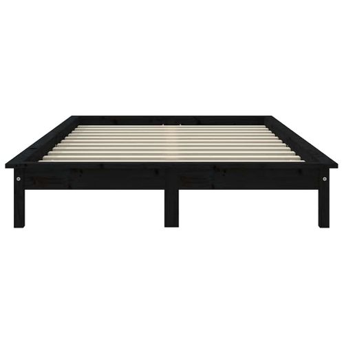 Cadre De Lit Sans Matelas Noir 120x200 Cm Bois Massif