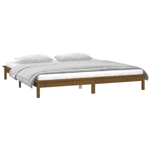 Cadre De Lit à LED Sans Matelas 120x190 Cm Bois Massif