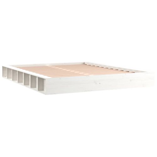 Cadre De Lit Sans Matelas Blanc 180x200 Cm Bois Massif