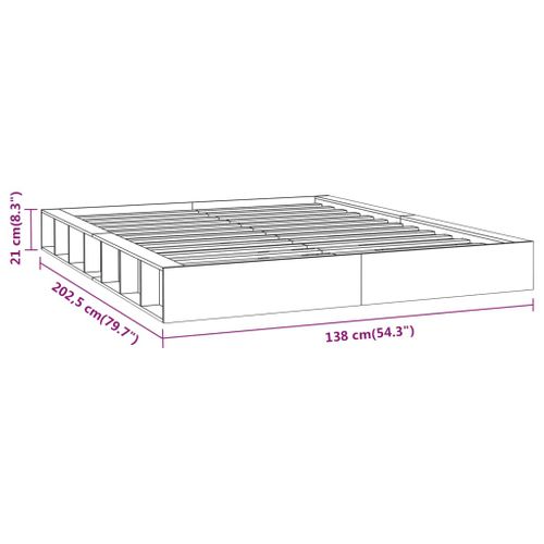 Cadre De Lit Sans Matelas Blanc 120x200 Cm Bois Massif