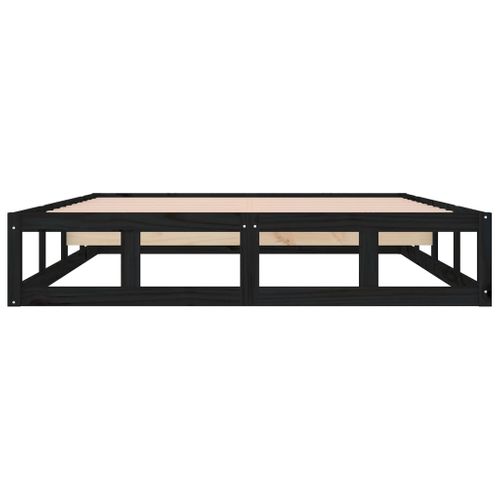 Cadre De Lit Sans Matelas Noir 160x200 Cm Bois Massif