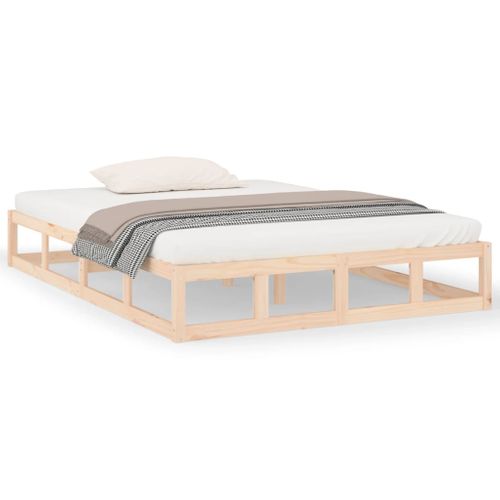 Cadre De Lit Sans Matelas 200x200 Cm Bois Massif