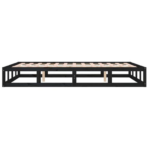 Cadre De Lit Sans Matelas Noir 200x200 Cm Bois Massif