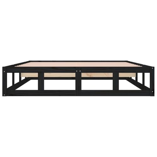 Cadre De Lit Sans Matelas Noir 140x190 Cm Bois Massif