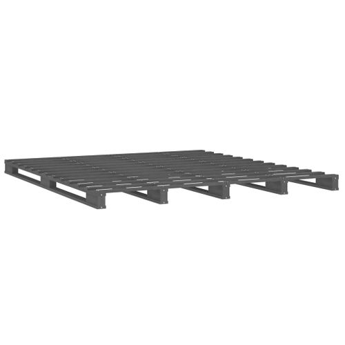 Lit De Palette Sans Matelas Gris 120x200 Cm Bois Massif