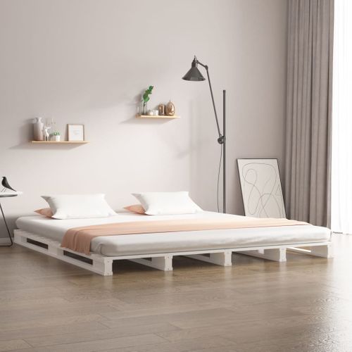 Lit De Palette Sans Matelas Blanc Bois Massif 120x190
