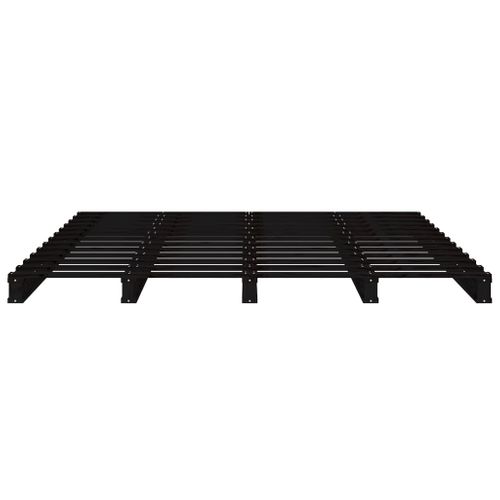 Lit De Palette Sans Matelas Noir Bois Massif 135x190