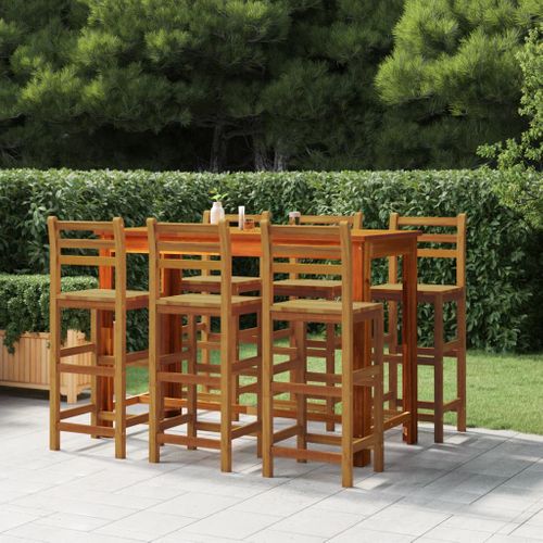 Tabourets De Bar Lot De 6 Bois Massif D'acacia
