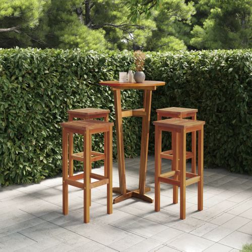 Tabourets De Bar Lot De 4 Bois Massif D'acacia
