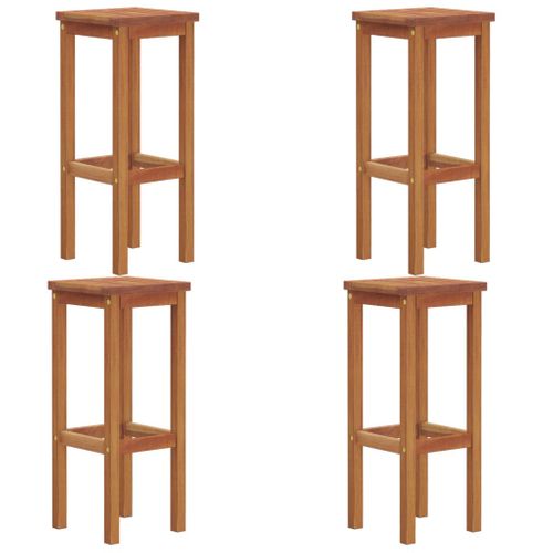 Tabourets De Bar Lot De 4 Bois Massif D'acacia