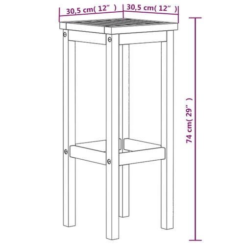 Tabourets De Bar Lot De 6 Bois Massif D'acacia